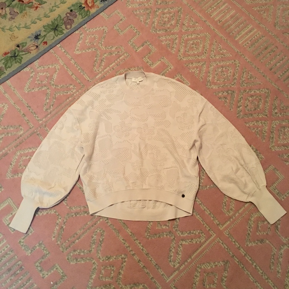 Ted Baker Aziylea Magnolia Jacquard Sweater Size 2